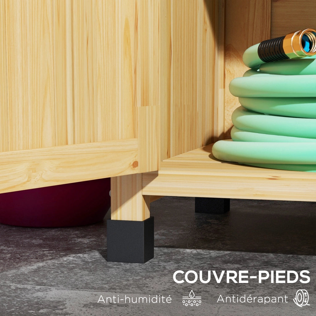 Tavolo da giardino con ripiani e patini ¨C Minimal ¨C Legno di abete giallo