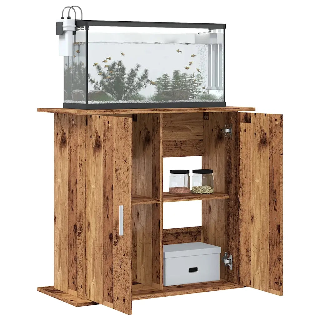 Supporto Acquario 81x36x73 cm in Legno Multistrato Legno Antico CFW4180977