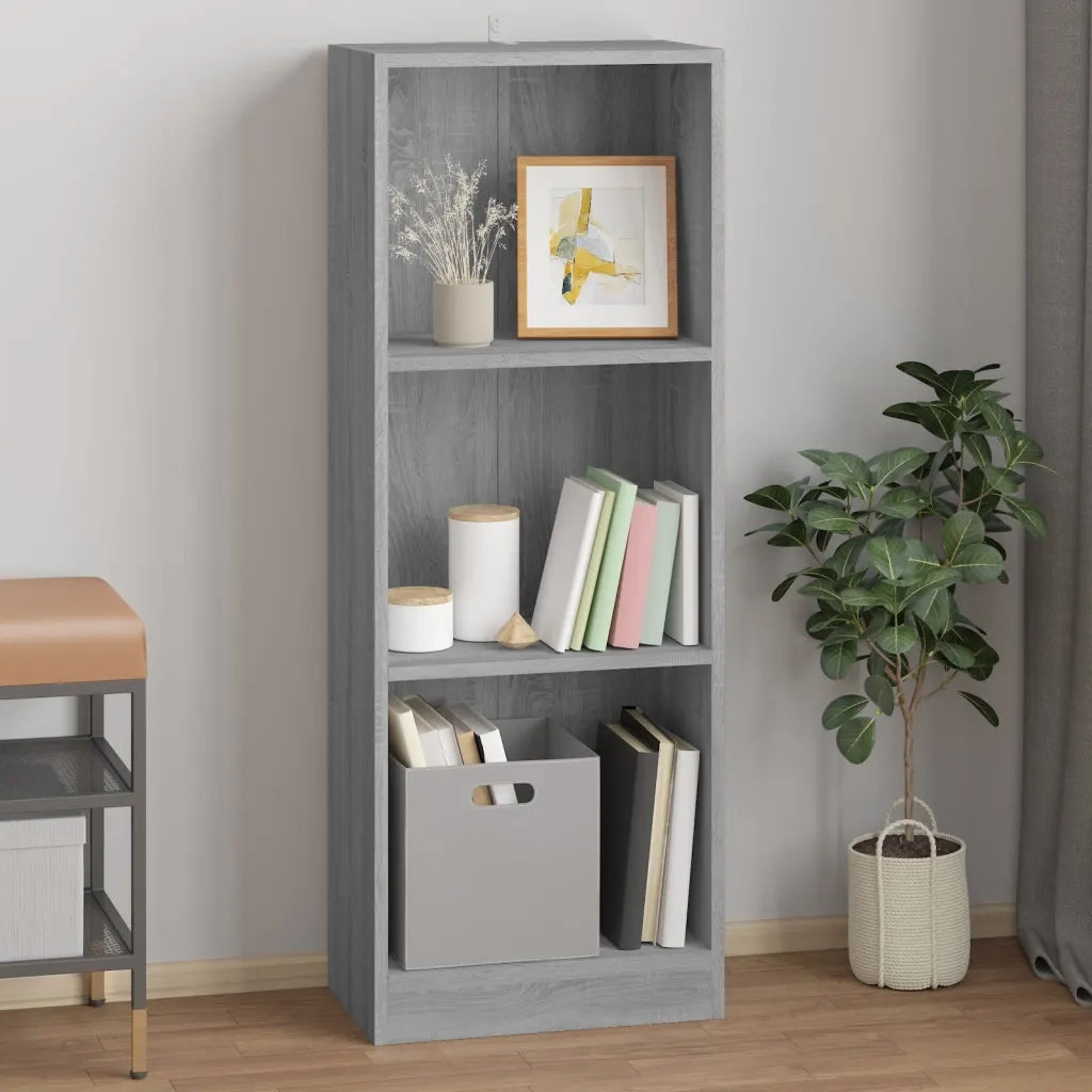 Libreria 3 Ripiani Grigio Sonoma 40x24x109 cm Legno Multistrato 819255