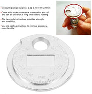 Misuratore di distanza della candela in acciaio inossidabile - Strumento di misura 0,02-0,1 pollici - Accessori per motori - Regolazione dello spazio tra le candele - Diametro 38 mm - Spessore 3 mm - Misuratore di candele