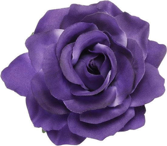 Pomponi fiori di rosa per capelli 10cm - Spille per capelli - Accessori per capelli per donne - Colorazione viola scuro