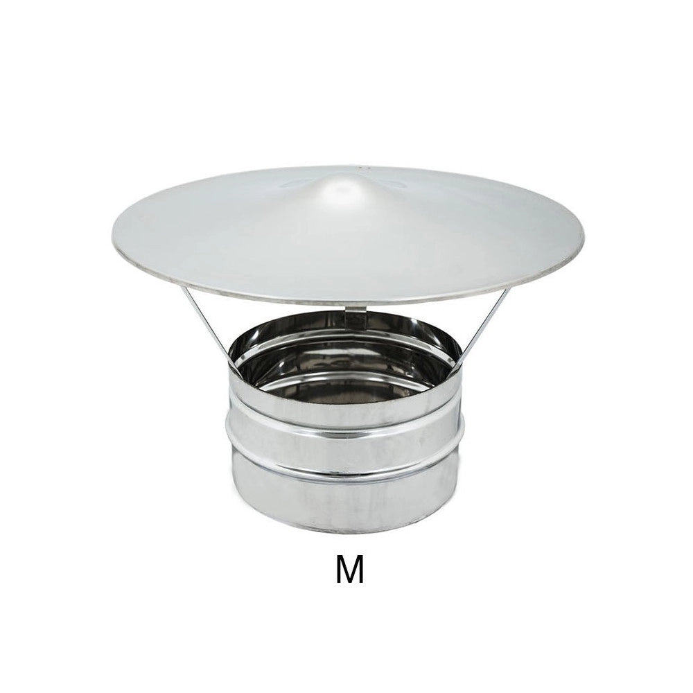 Fumaiolo da 250mm tipo cinese inox base tonda innesto m maschio