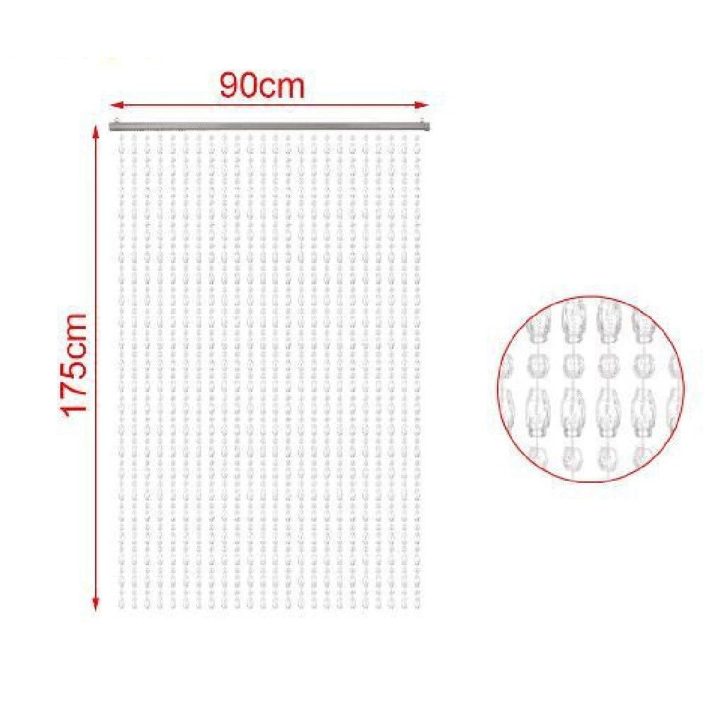 Trade Shop - Tenda Fili Con Perline Trasparenti Supporto Per Porta 90x175cm Moschiera 2002910 -