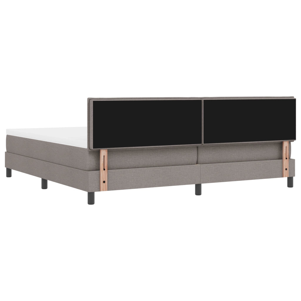 Letto con Box Spring e Materasso Taupe 200x200 cm Tessuto