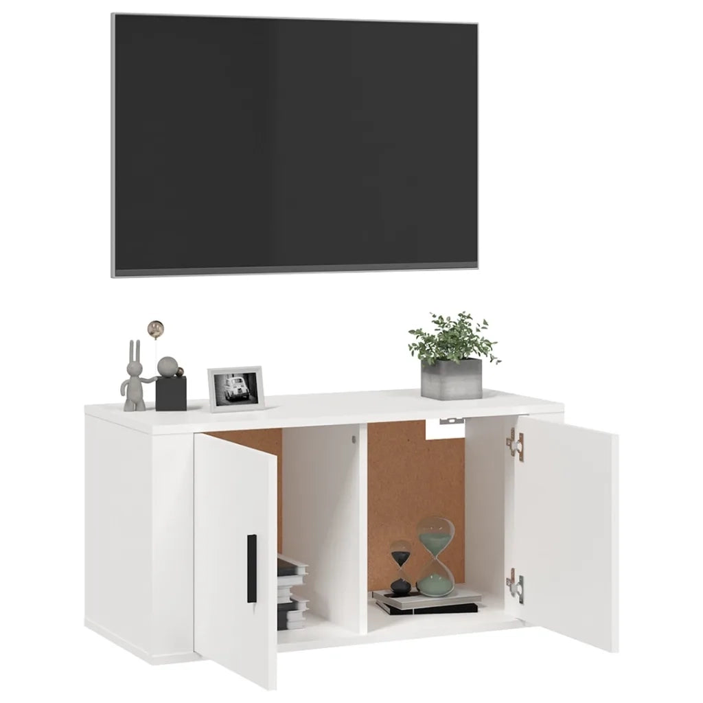 Mobile Porta TV a Parete-Mobile per TV-Credenza TV Bianco 80x34,5x40 cm