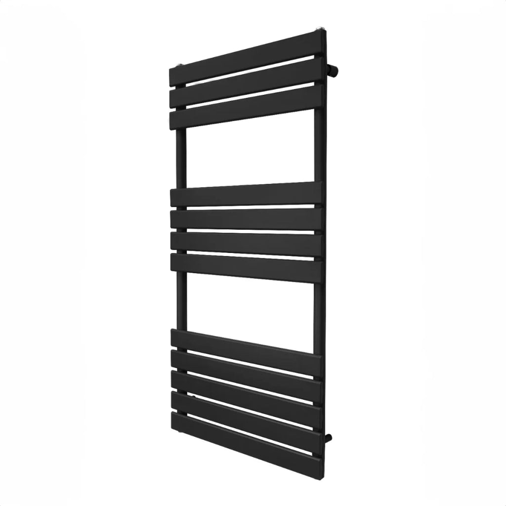 Radiatore per asciugamani design a pannello piatto 1200 x 600 mm per bagno ad incasso Nero