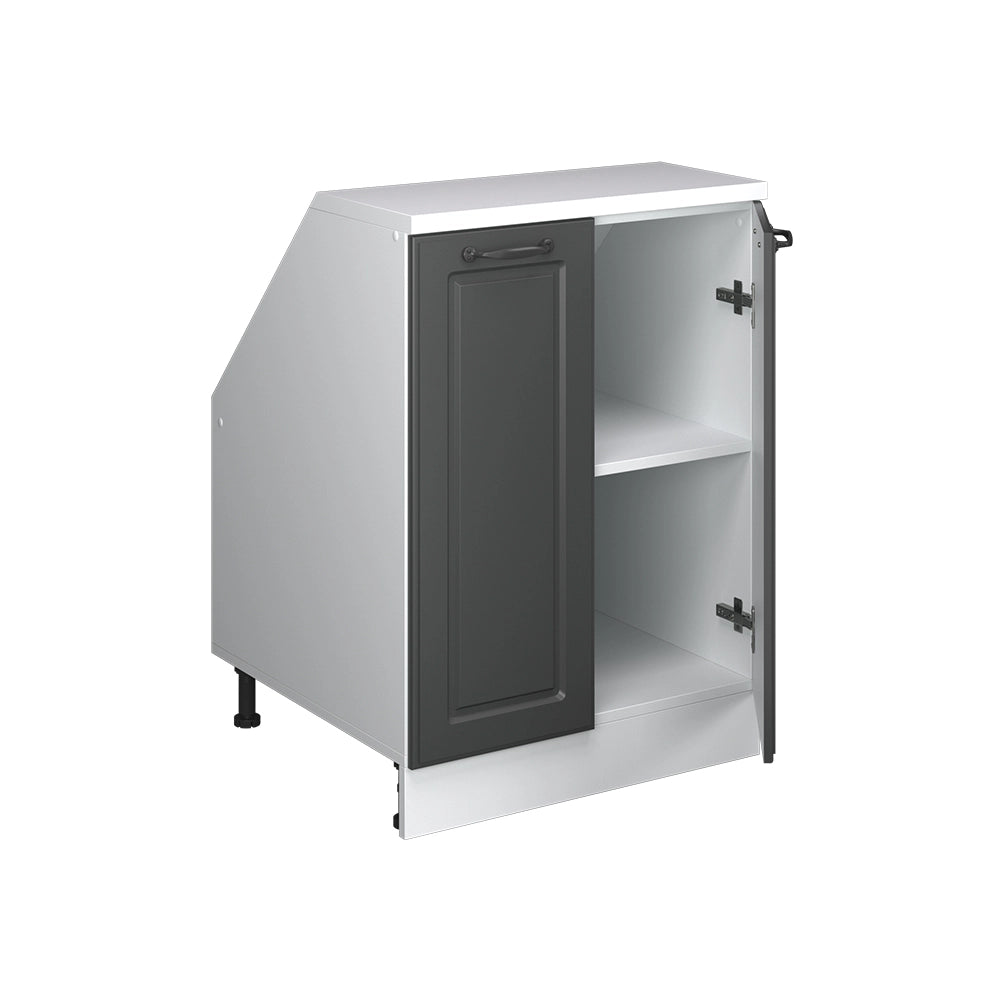 Mobile sottotetto Rion Antracite rustico/Bianco 60 x 83.8 cm con 2 porte, carcassa 60 cm profondità Vicco