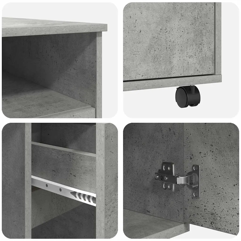 Scrivania con Ruote con cassetto Grigio cemento 91 x 50 x 77 cm 869533