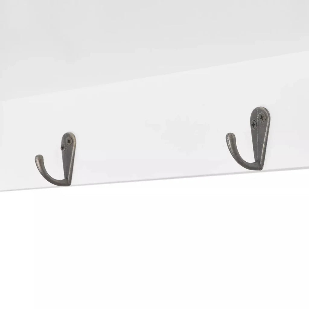 Vetrina/mobiletto da parete con ripiano per libri/DVD/vetro in MDF bianco 2702115/2
