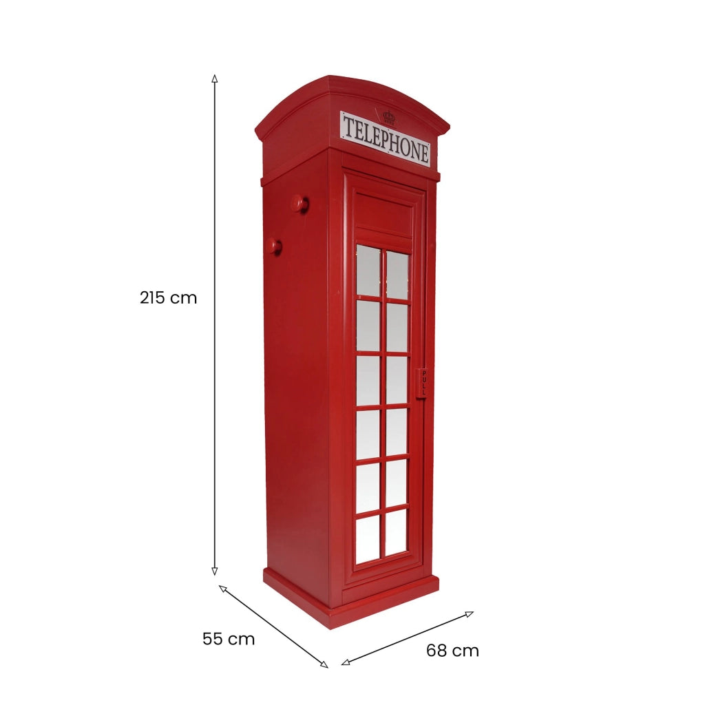Pachino, Armadio Multiuso 1 Anta 2 Ripiani, 68x215h cm Rosso