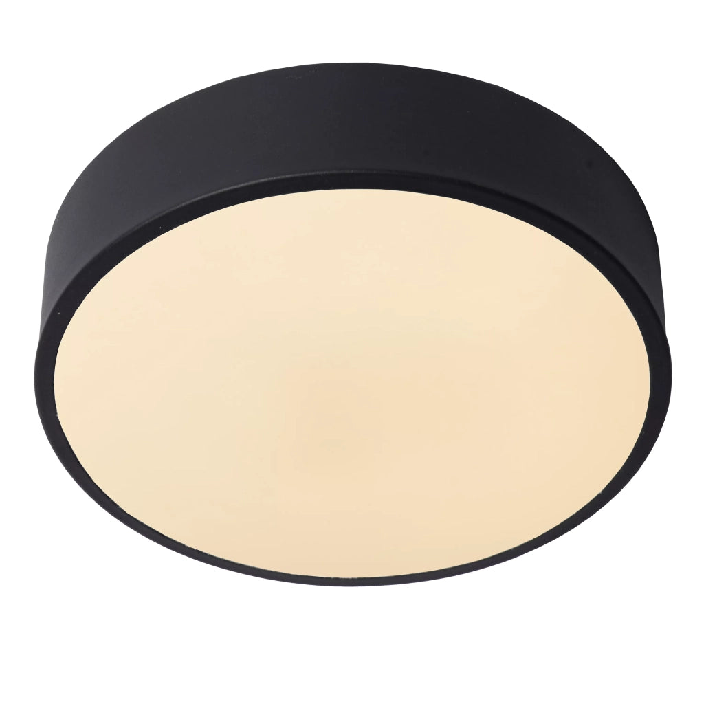 Plafoniera LED 20 cm 12W nera rotonda dimmerabile UNAR Lucide