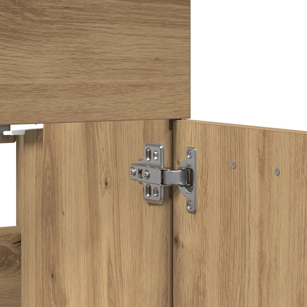 Set Mobili da Bagno | Armadio da bagno 2 pz Rovere Artigianale Legno Multistrato