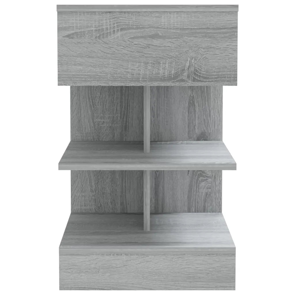 Comodino Grigio Sonoma 40x35x65 cm in Legno Multistrato 816043