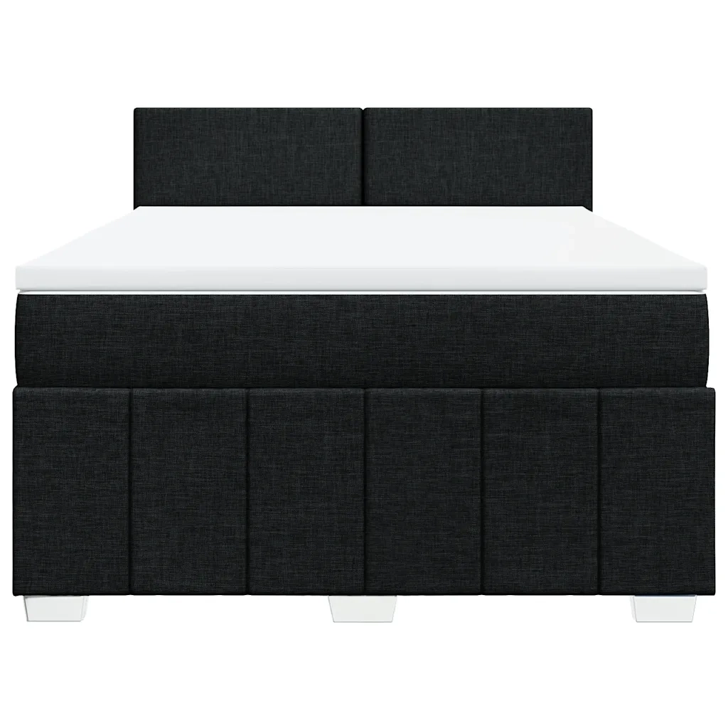 Giroletto a Molle con Materasso Nero 140x200 cm in Tessuto 3289386