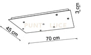 BASE-7RE B LED Base rettangolare l.70cm bianco opaco led incluso 7 luci