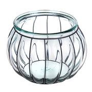 Vaso Porta Candela con Metallo 25 H 18 cm