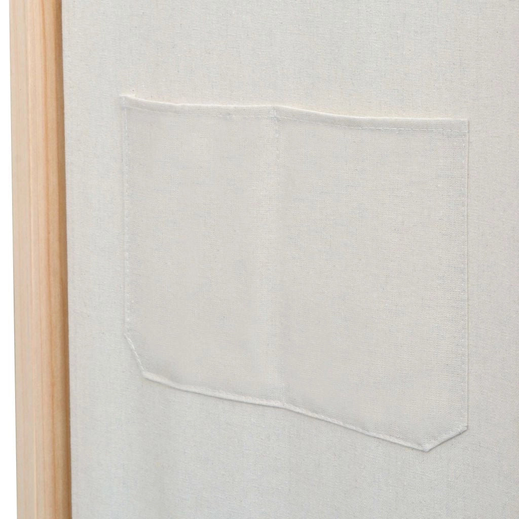 Paravento divisorio divisorio mobile decorativo 3 pannelli crema 120x4 cm tessuto 0802095