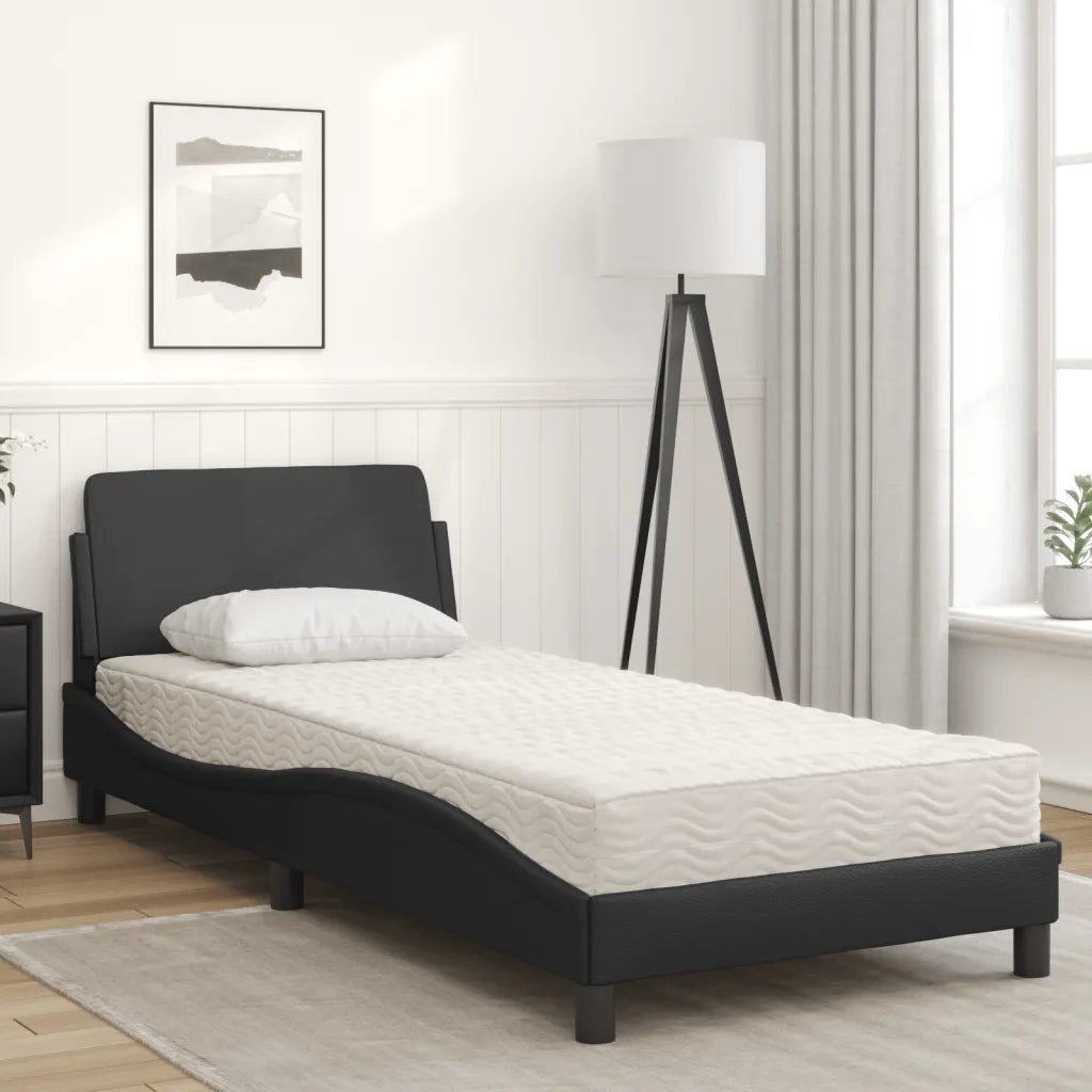 Letto con Materasso Dover Nero 80x200 cm in Similpelle 3208297