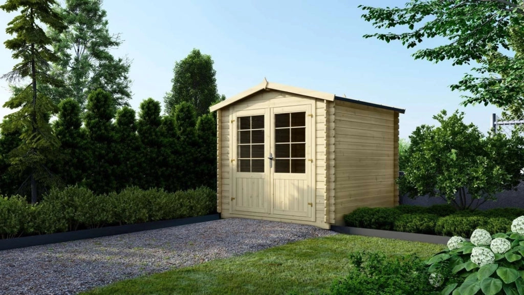 Casetta da giardino in legno - 6.25m2 - 2.5x2.5m - 28mm - colore: naturale - DOM521 - ALTANKA