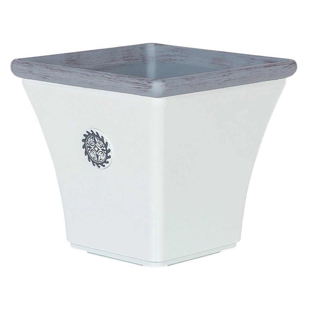 Vaso per piante Fioriera in pietra bianca Mix per esterni Quadrata 32 x 31 cm per tutte le stagioni