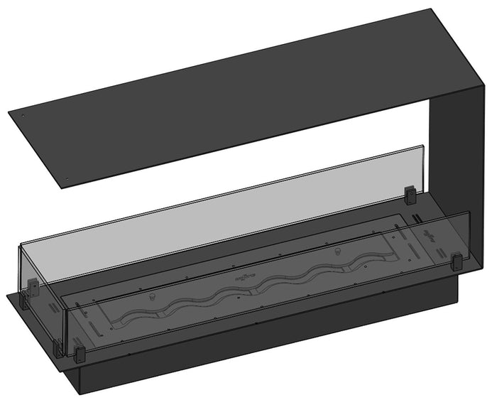 Camino a Bioetanolo da Incasso 100x30x60 cm Infire U1000 Slim Nero