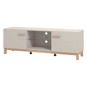 Dosimo, Mobile Porta tv un Ripiano, 154x41.5x50.5h cm Beige