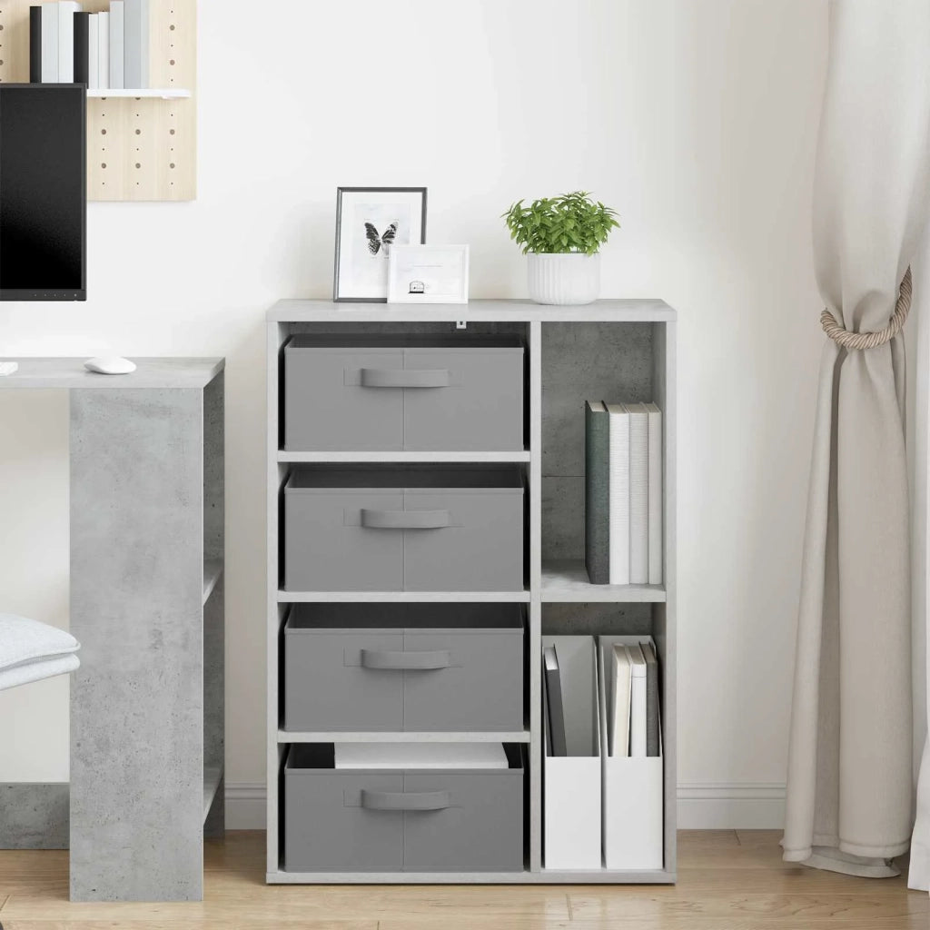 Credenza con cassetto Grigio cemento 60 x 33,5 x 84 cm