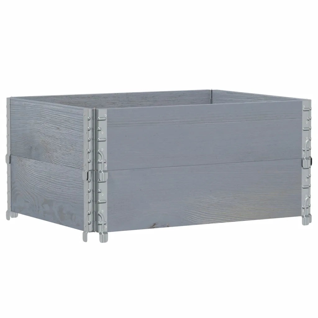 Fioriera | Cassetta per fiori | Vaso da Giardino Grigia 80x60 cm Legno Massello di Pino