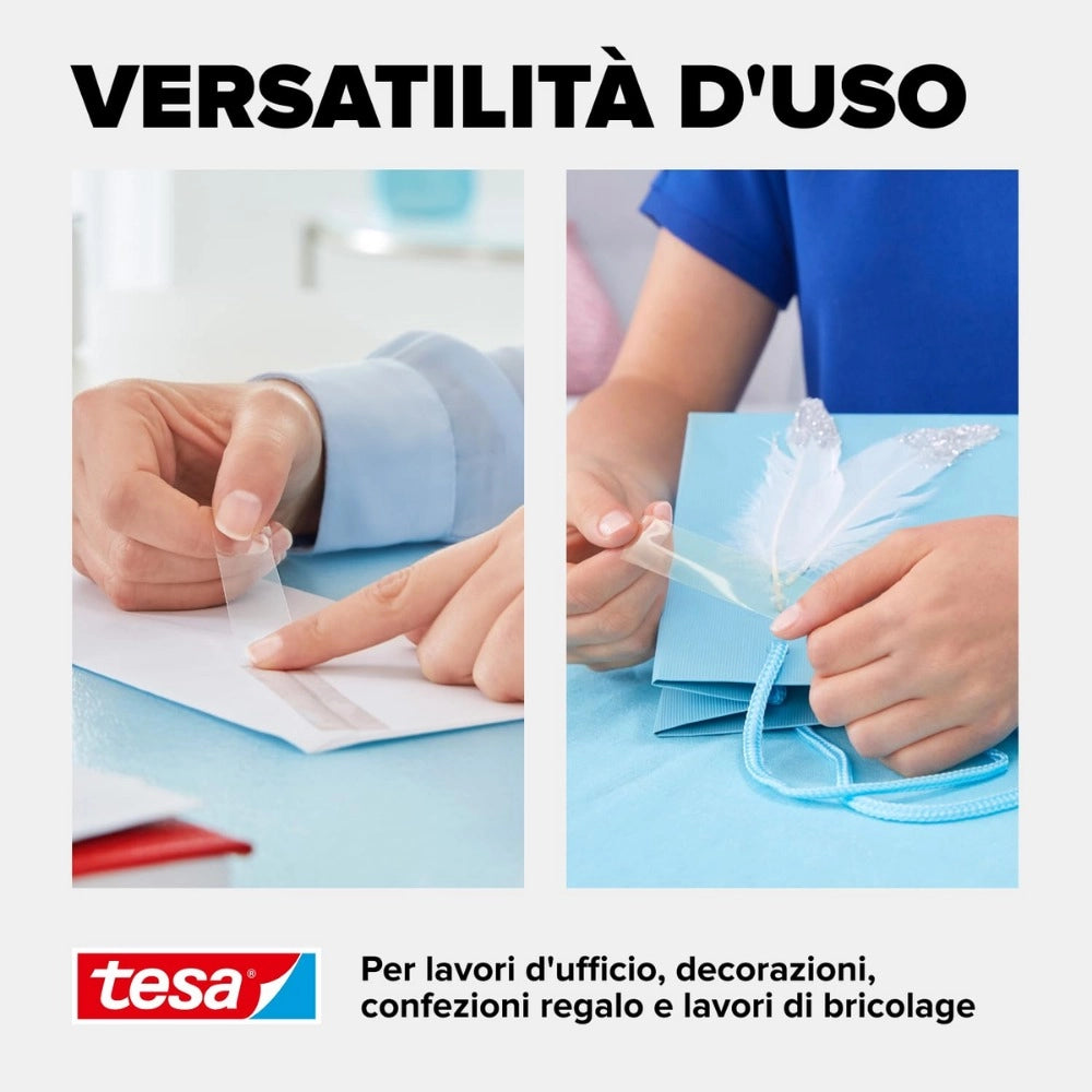 Tesa tesafilm nastro adesivo trasparente multiuso 66 m x 19 mm 8 rotoli