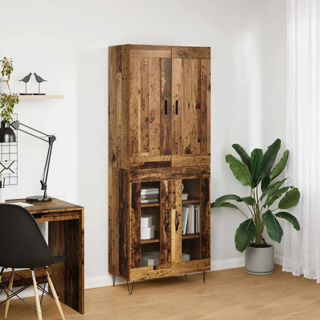 Credenza 2 pz | Madia | Buffet da pranzo | Armadio da pranzo Legno vecchio Legno multistrato