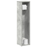 Mobiletto da bagno con portarotolo Grigio cemento 20,5x20x90 cm 858509