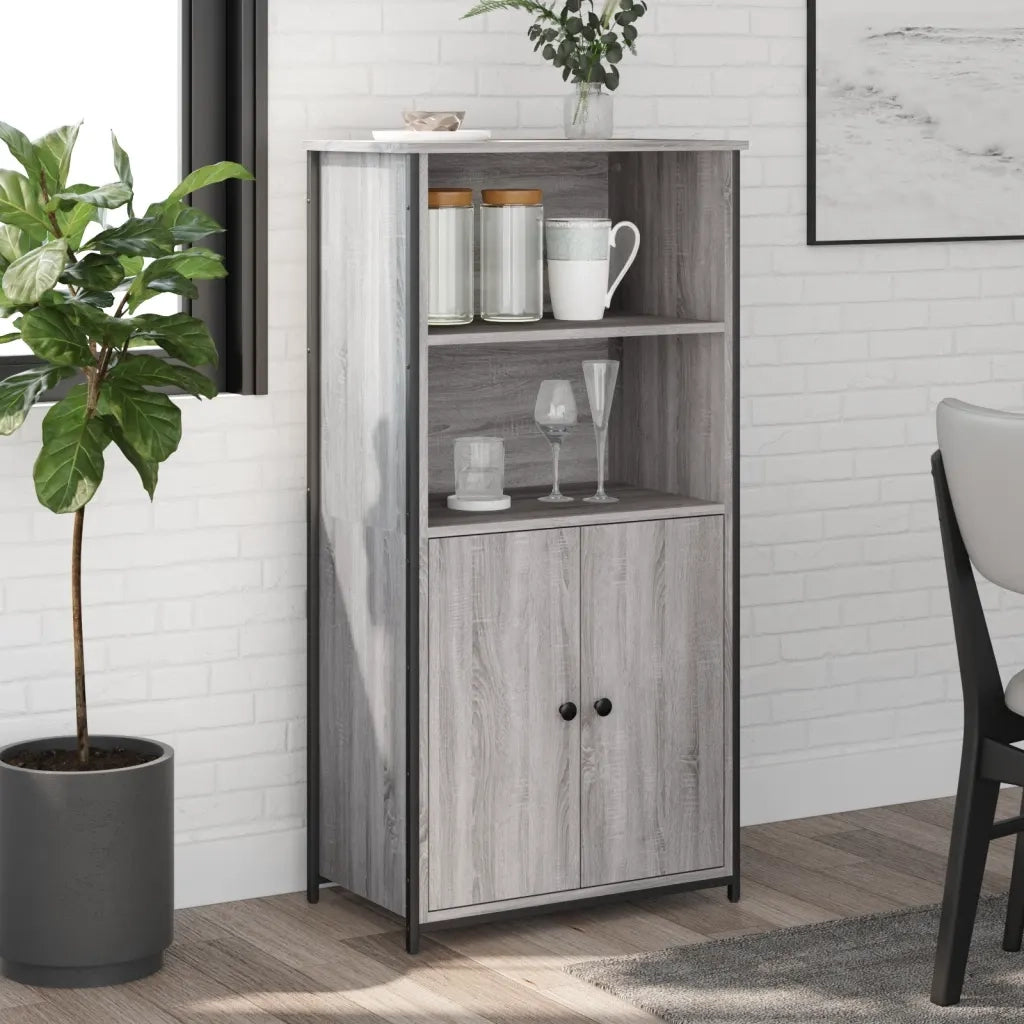 Credenza-Buffet-Armadio da cucina Grigio Sonoma 62x36x121,5 cm in Legno Multistrato