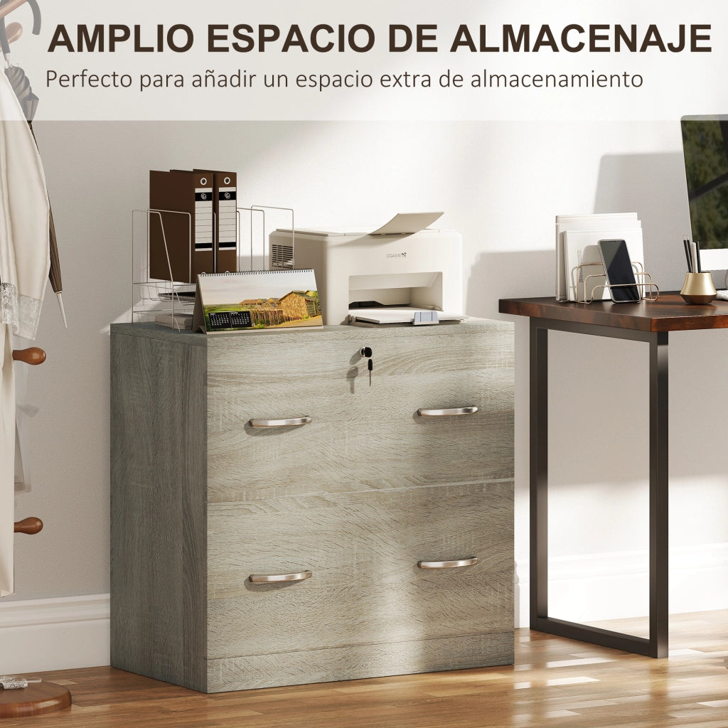 Scrivania con cassettiera a 2 cassetti ¨C Minimal ¨C 77x42x72 cm Natural