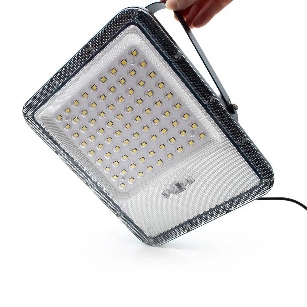 Trade Shop - Faro Solare Led 120 W Ip65 Sensore Crepuscolare Faretto Dimmerabile Telecomando -