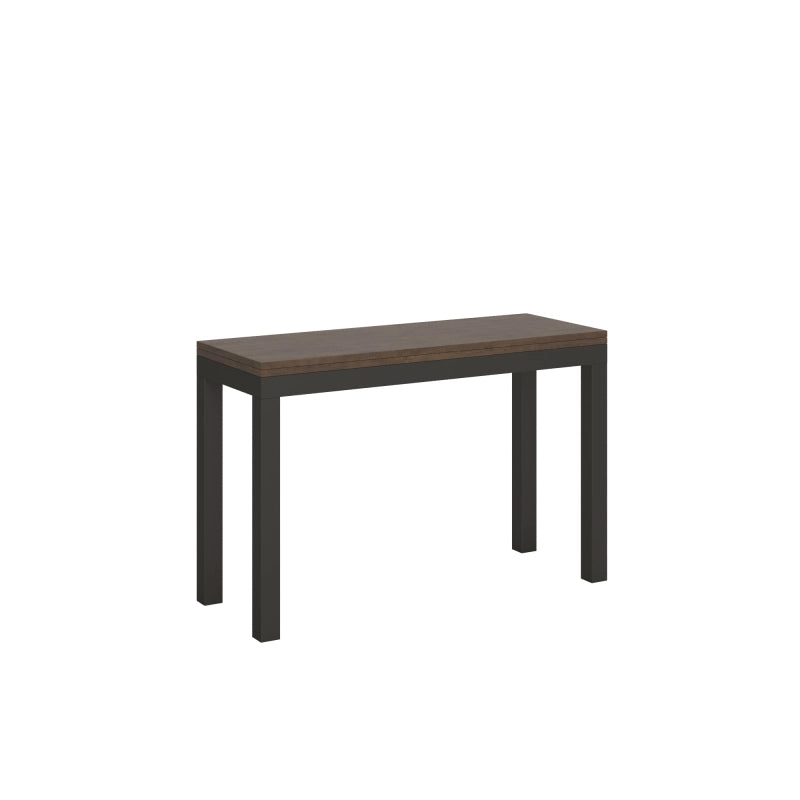 Tavolo apribile 120/200x45/90 cm Everyday Double telaio Antracite - Noce