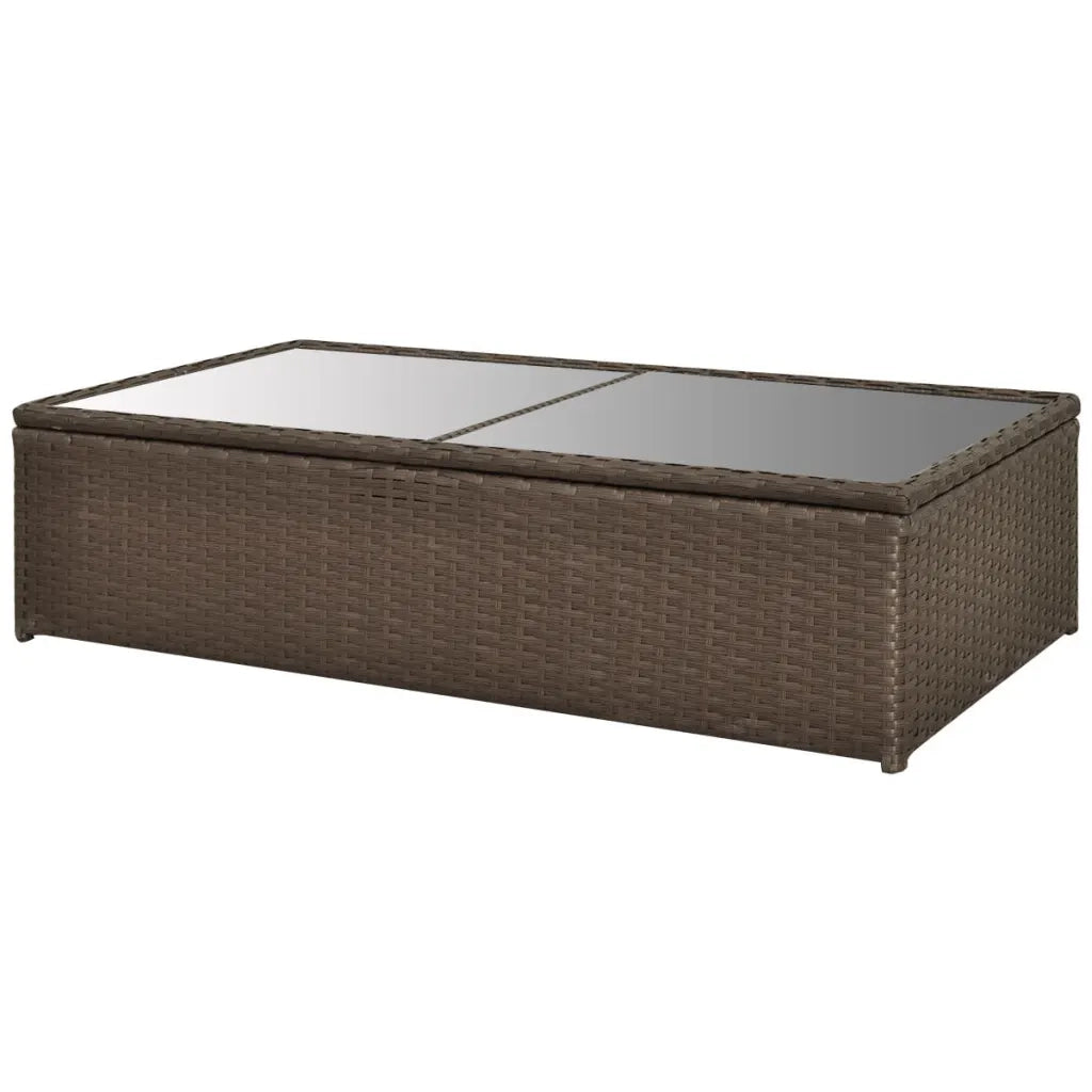 Set Divani da Giardino 4 pz con Cuscini in Polyrattan Marrone 42480