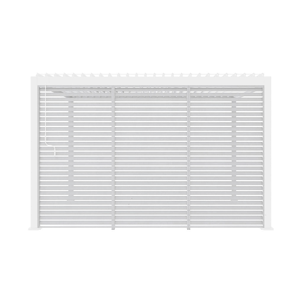 Set di 3 persiane 1.3m per pergola bioclimatica in alluminio, bianco,
