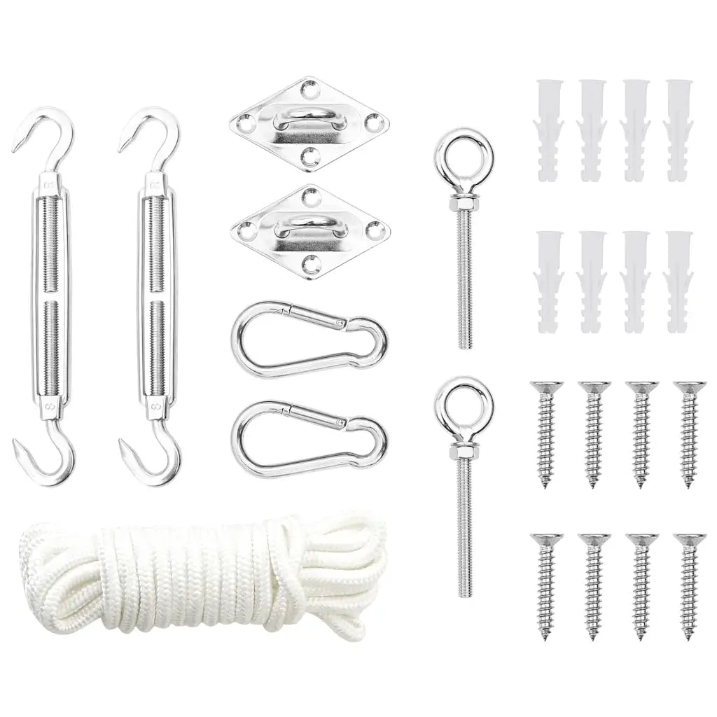 Set Accessori per Vela Parasole 9 pz in Acciaio Inossidabile 310248