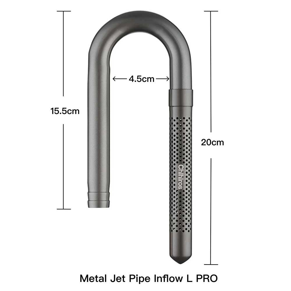 Chihiros Metal Jet Pipe Inflow L PRO - kit di aspirazione in acciaio inox per tubi 16/22mm