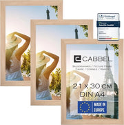 Set di 3 supporti per foto DIN A4 - ideale per collage - colore naturale - MDF