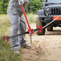 Farm Jack – Compact Set Basic for ATVs/Trailers, High Lift Jack for up to 3000 kg and max. 76 cm Lifting Height with Winch Clamp Spreader Attachment