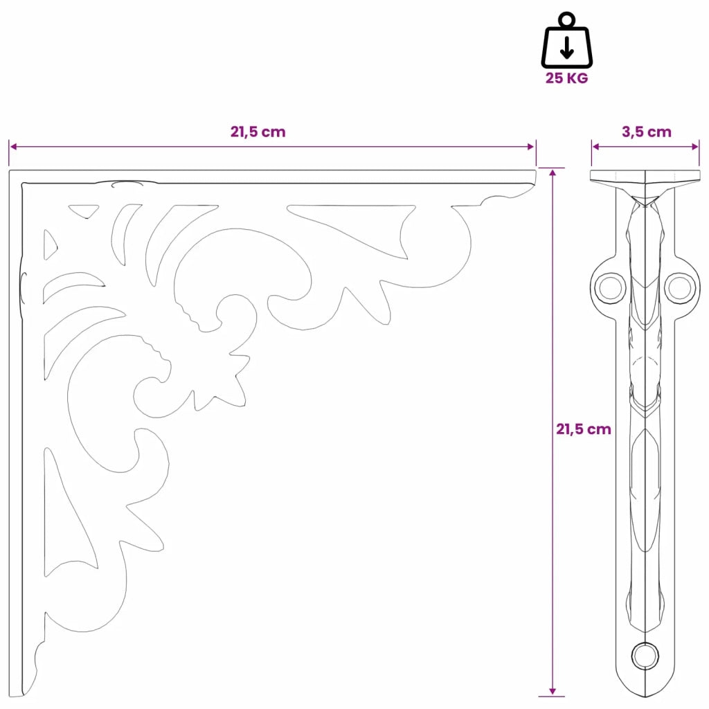 Supporti per mensole da parete 12 pz Marrone Antico 42038841