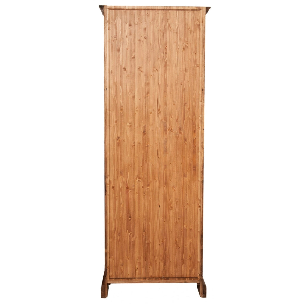 Biscottini Libreria Country in legno massello di tiglio finitura naturale L79xPR38xH211 cm. Made in Italy