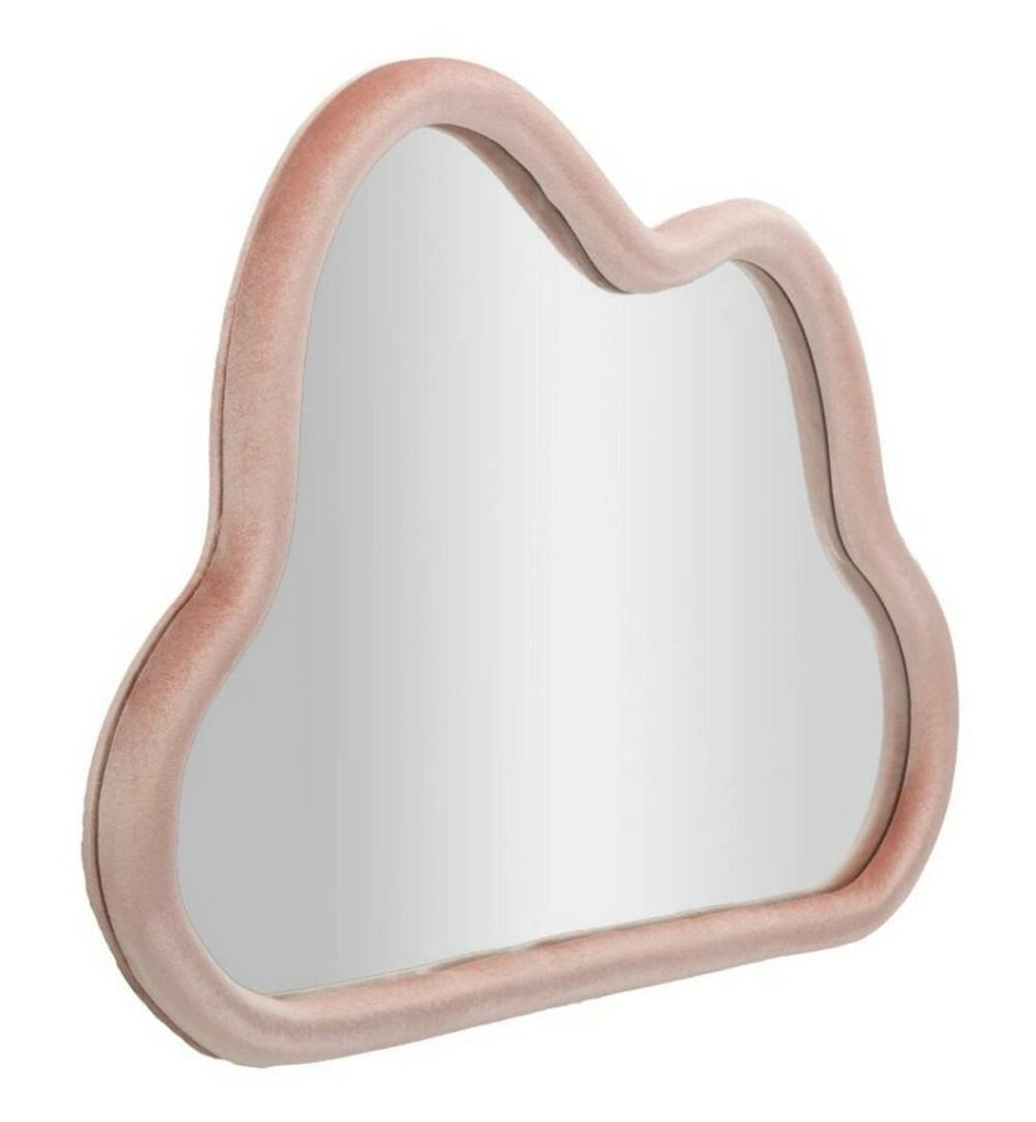 Specchio Depero, Specchiera, Articolo d'arredo a muro, Decorazione con specchio, 90x4 h60 cm, Rosa