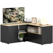 Mobile TV angolare ¨C Xylo ¨C 90x90x45 cm rovere nero con 2 ante 3 ripiani fino 40 pollici
