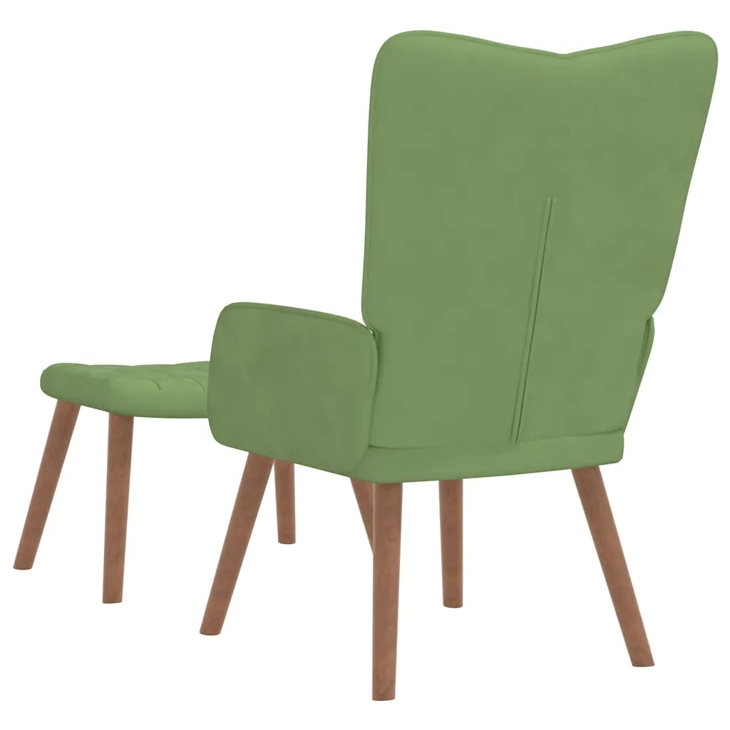 Poltrona Relax con Poggiapiedi Verde Chiaro in Velluto 327669