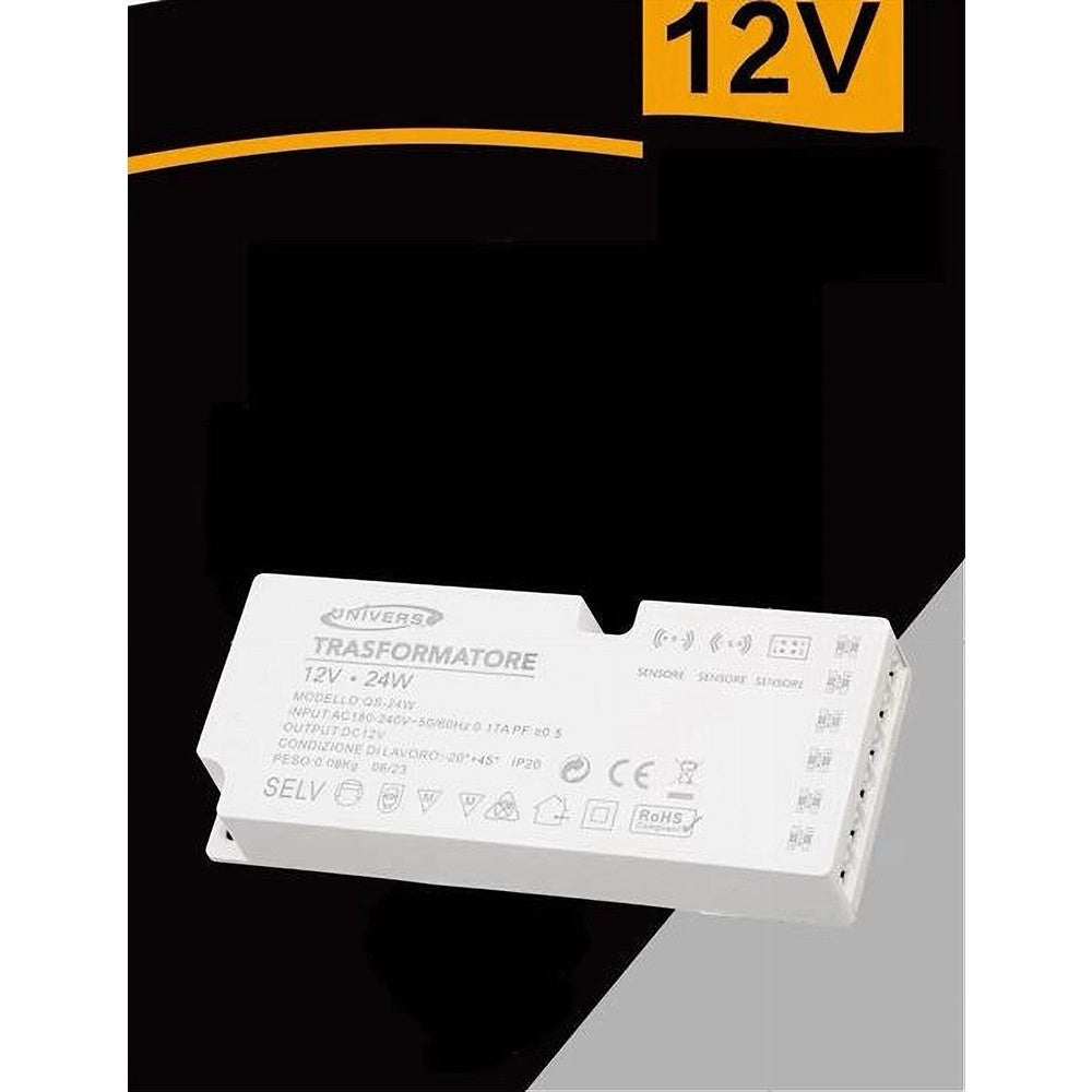 Trade Shop - Alimentatore Switching Dc12v 24w 2a 6 Uscite 3 Ingresso Sensore Strip Led Qs-24w -