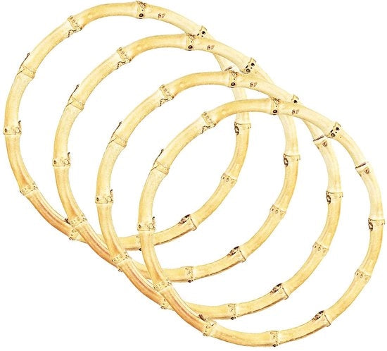 Accessori per borse - Manico in bambù - Accessori per borse - Materiale in legno - DIY - Forma rotonda - Manico per borse - Adatto per borse artigianali - Modello in legno naturale