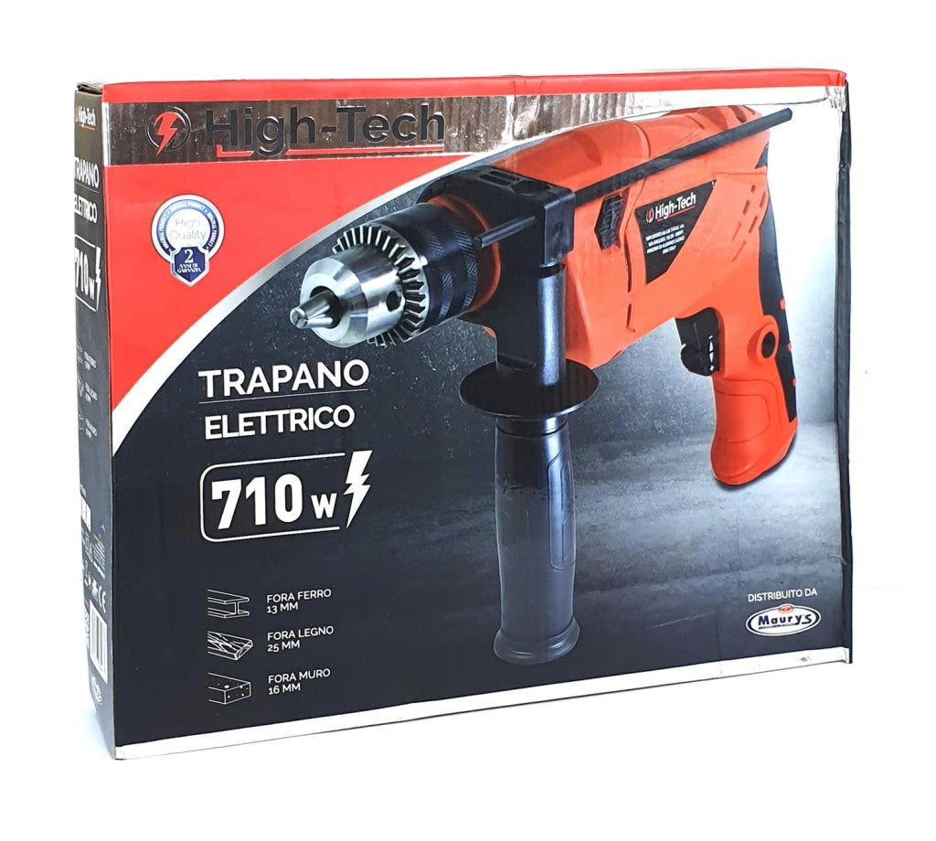 TRAPANO A PERCUSSIONE DA 710 W CON IMPUGNATURA ERGONOMICA TENSIONE: 230/50HZ,  3 - HIGH-TECH