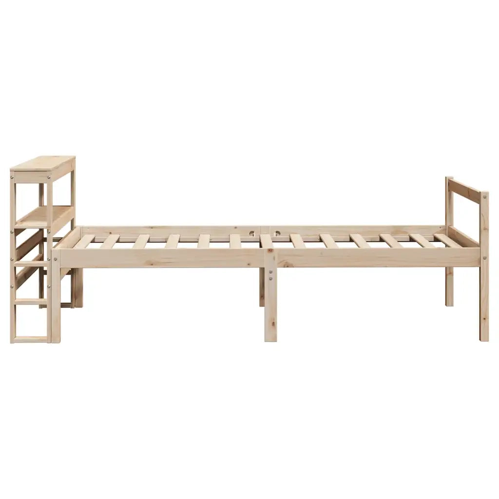 Letto per Anziani con Testiera 90x190 cm Legno Massello Pino